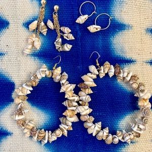 Pack of Shell Statement Earrings